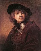 REMBRANDT Harmenszoon van Rijn Self Portrait as a Young Man  dh Germany oil painting reproduction